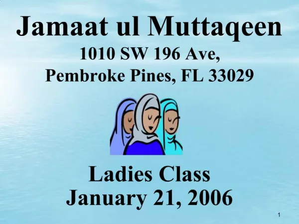 Jamaat ul Muttaqeen 1010 SW 196 Ave, Pembroke Pines, FL 33029