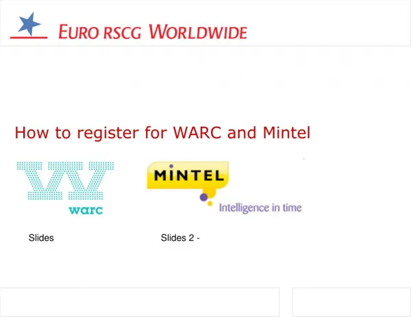 How to register for WARC and Mintel