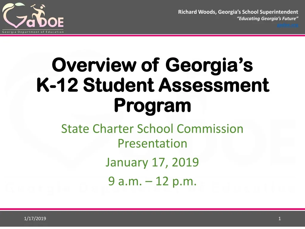 overview of georgia s k 12 student assessment program