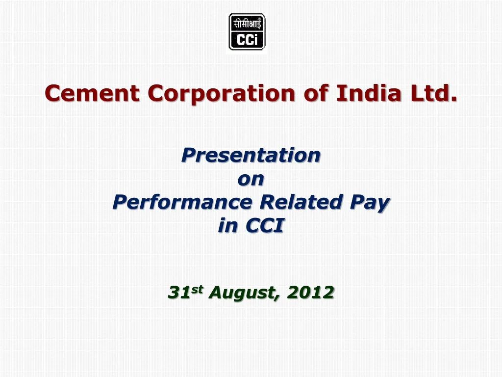 c ement corporation of india ltd presentation