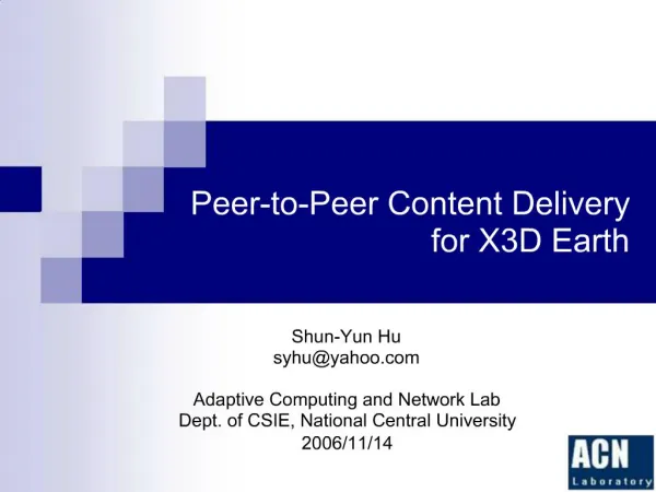 Peer-to-Peer Content Delivery for X3D Earth
