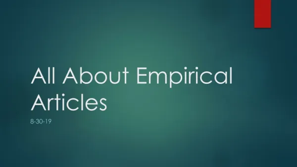 All About Empirical Articles