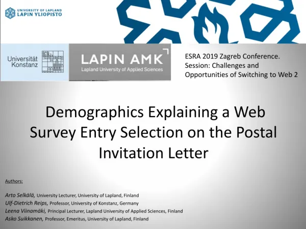 Demographics Explaining a Web Survey Entry Selection on the Postal Invitation Letter