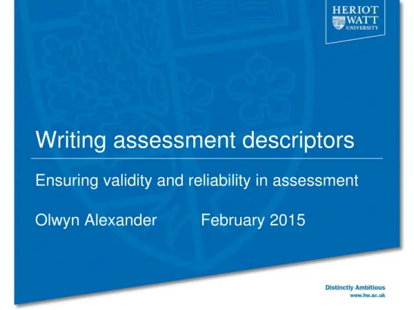 Writing assessment descriptors