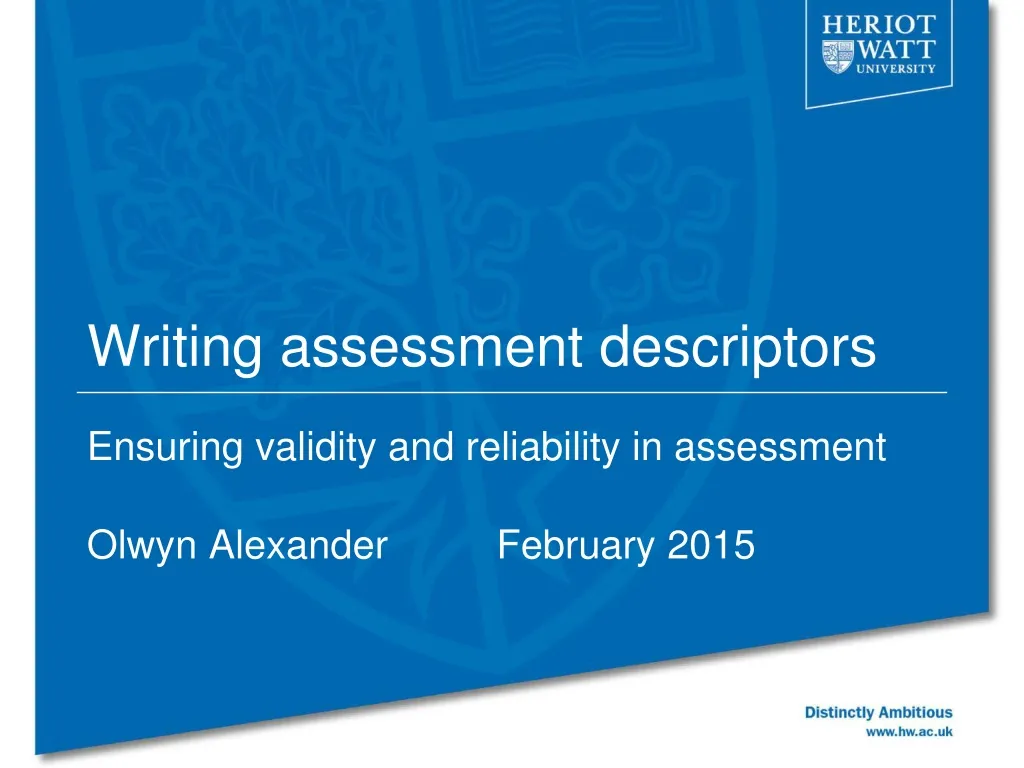 writing assessment descriptors