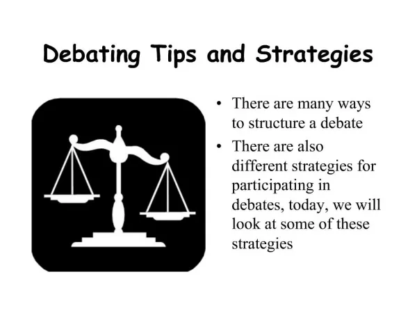 Debating Tips and Strategies