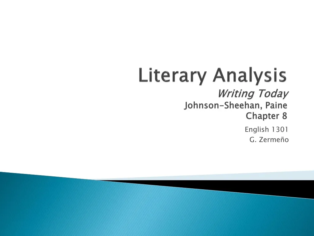 literary analysis writing today johnson sheehan paine chapter 8