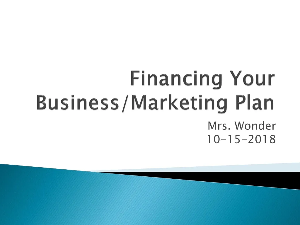 financing your business marketing plan