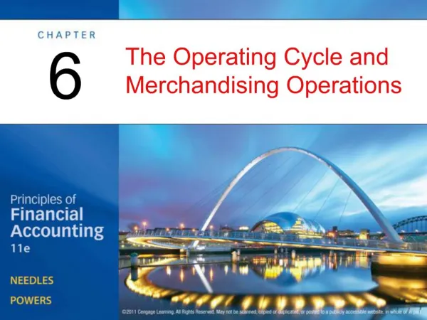 The Operating Cycle and Merchandising Operations