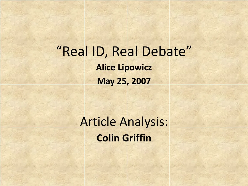 real id real debate