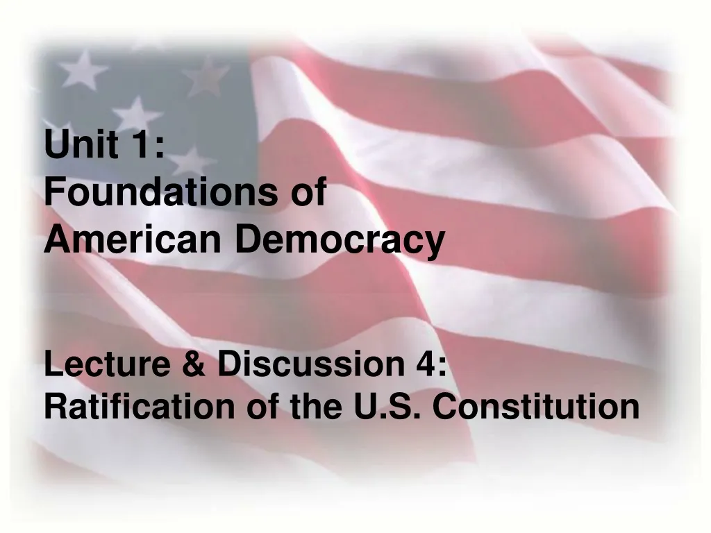 unit 1 foundations of american democracy
