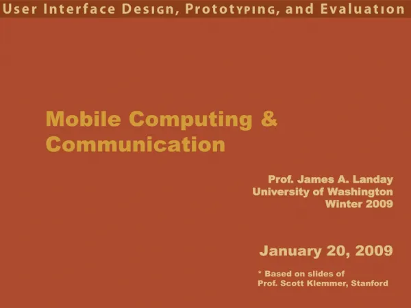 Mobile Computing &amp; Communication