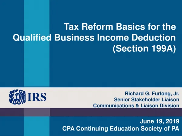 Tax Reform Basics for the Qualified Business Income Deduction (Section 199A)