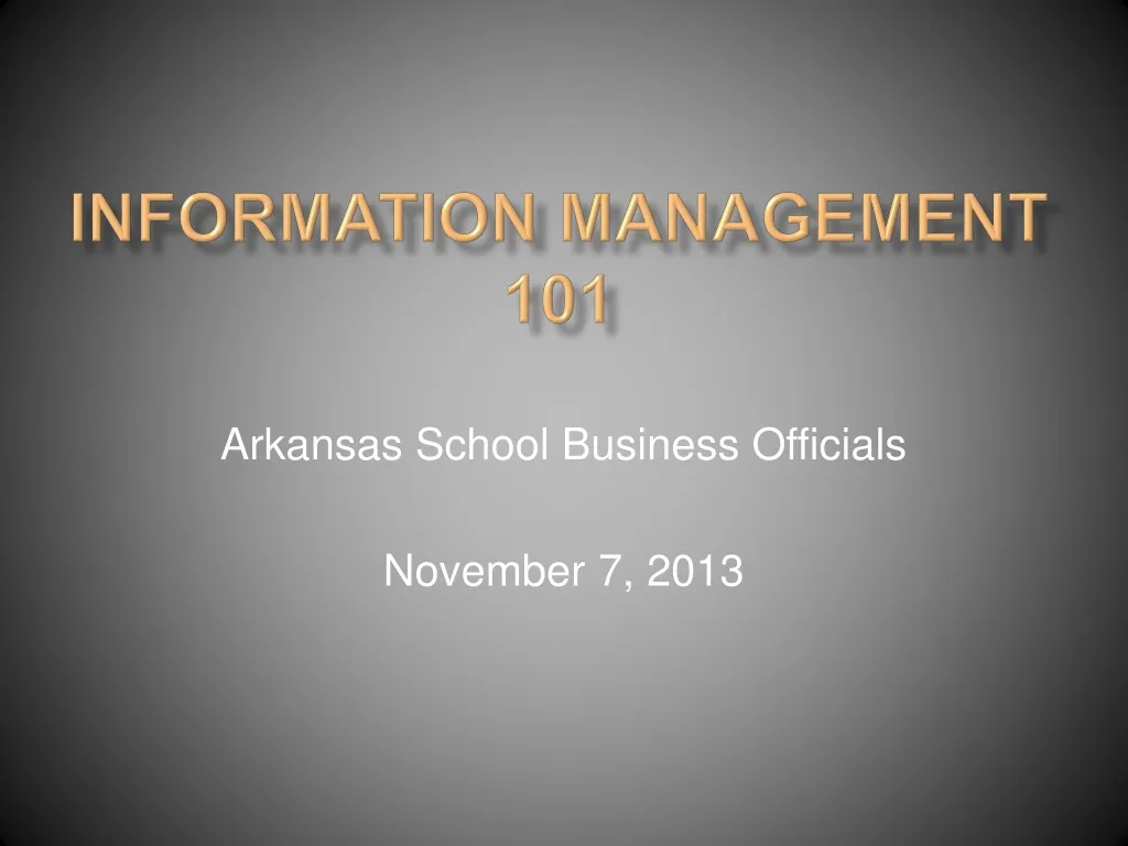 information management 101