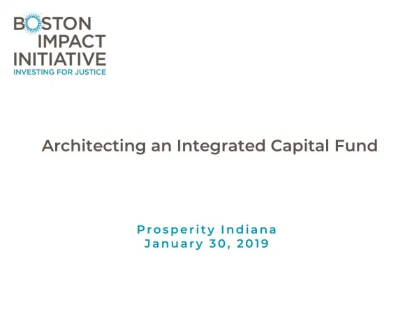 Architecting an Integrated Capital Fund