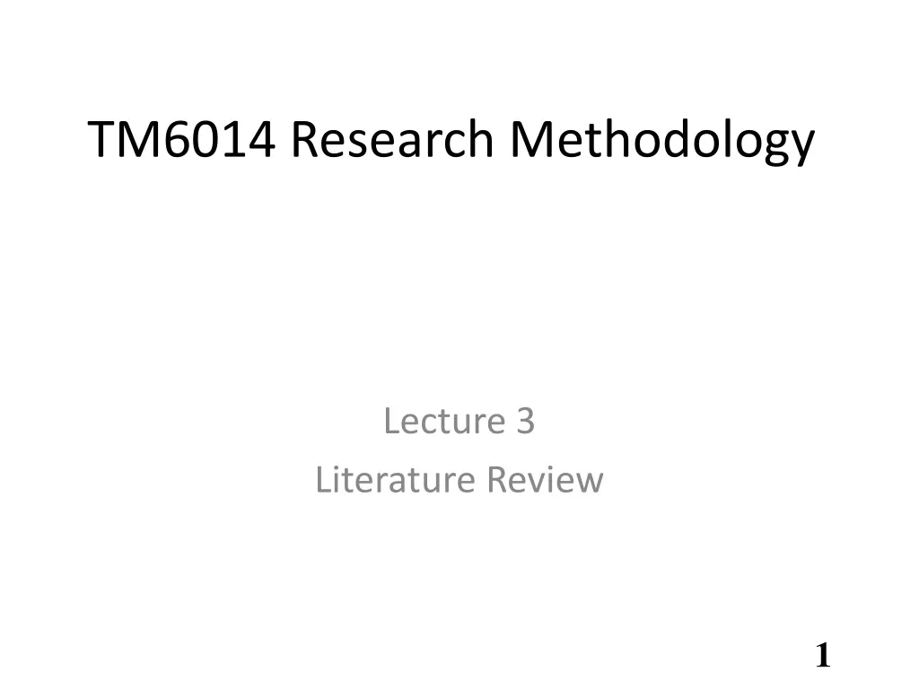tm6014 research methodology