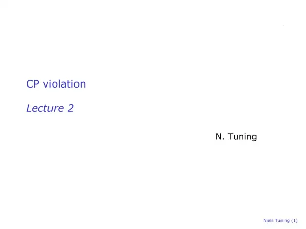CP violation Lecture 2