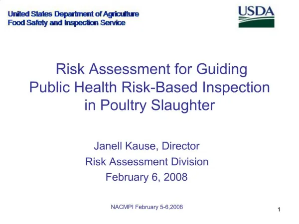 Risk Assessment for Guiding Public Health Risk-Based Inspection in Poultry Slaughter
