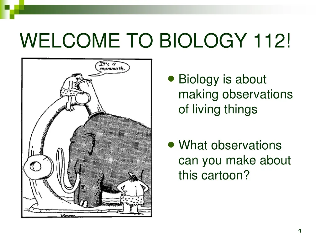 welcome to biology 112
