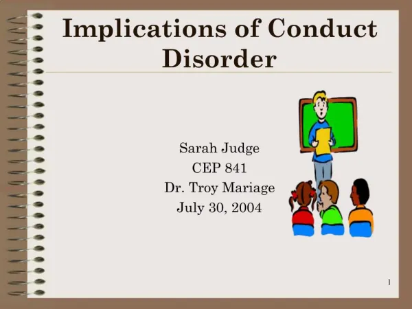 Implications of Conduct Disorder