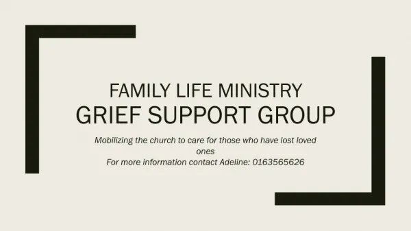 Family Life Ministry Grief Support Group