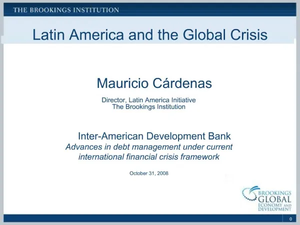 Latin America and the Global Crisis