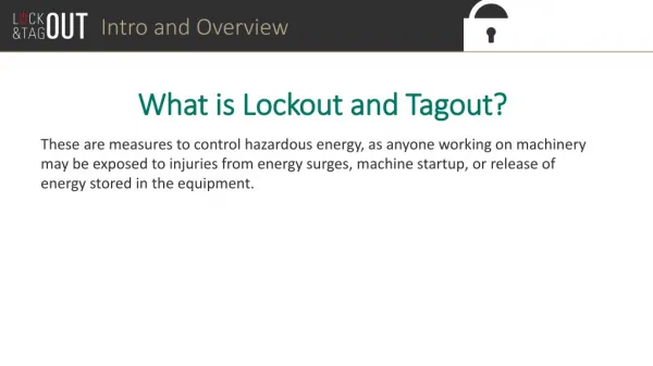 What is Lockout and Tagout ?