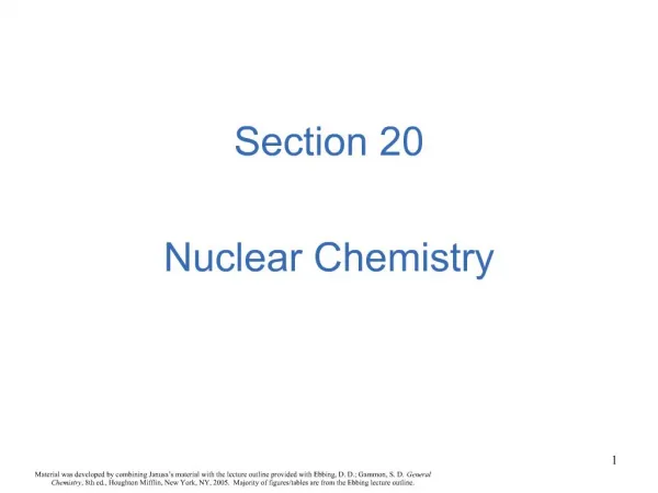 Section 20 Nuclear Chemistry