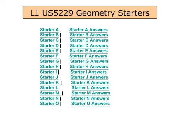 L1 US5229 Geometry Starters