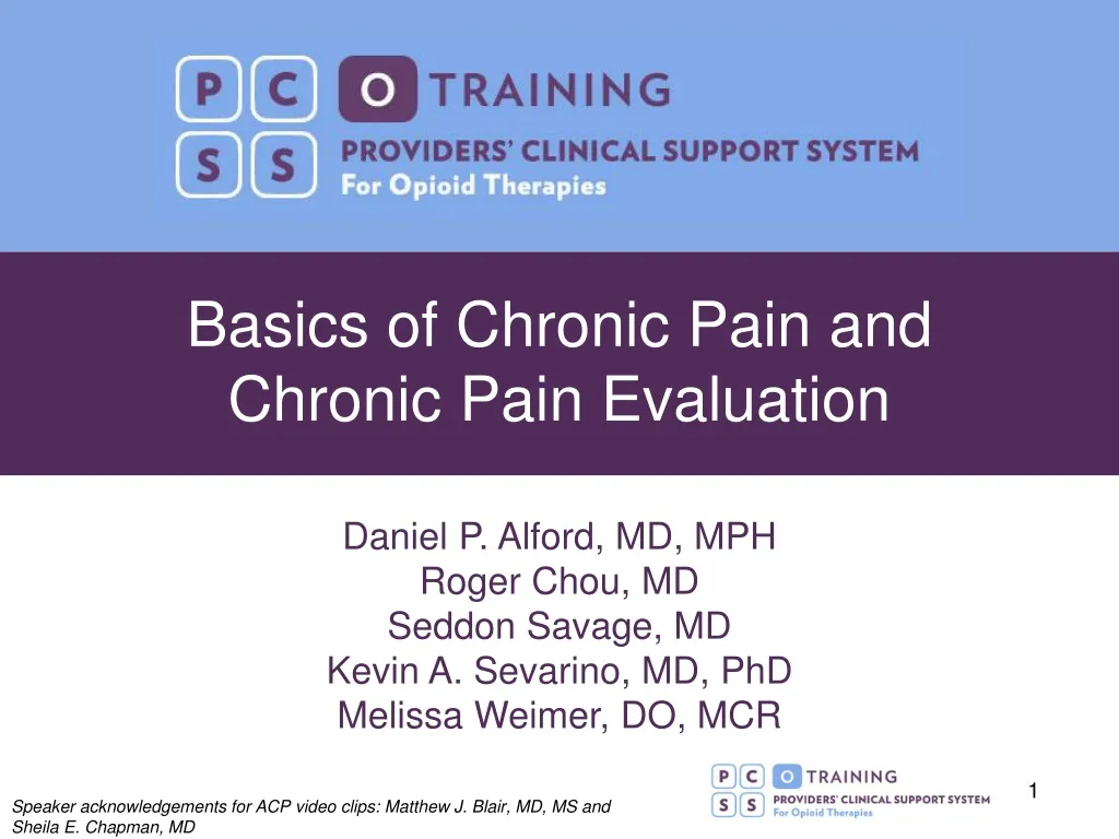 basics of chronic pain and chronic pain evaluation