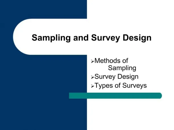 Sampling and Survey Design