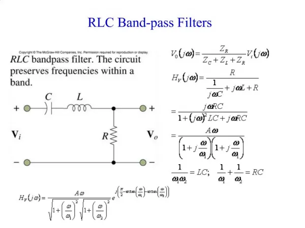 RLC Band-pass Filters