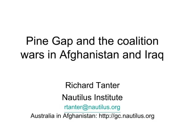 Pine Gap and the coalition wars in Afghanistan and Iraq