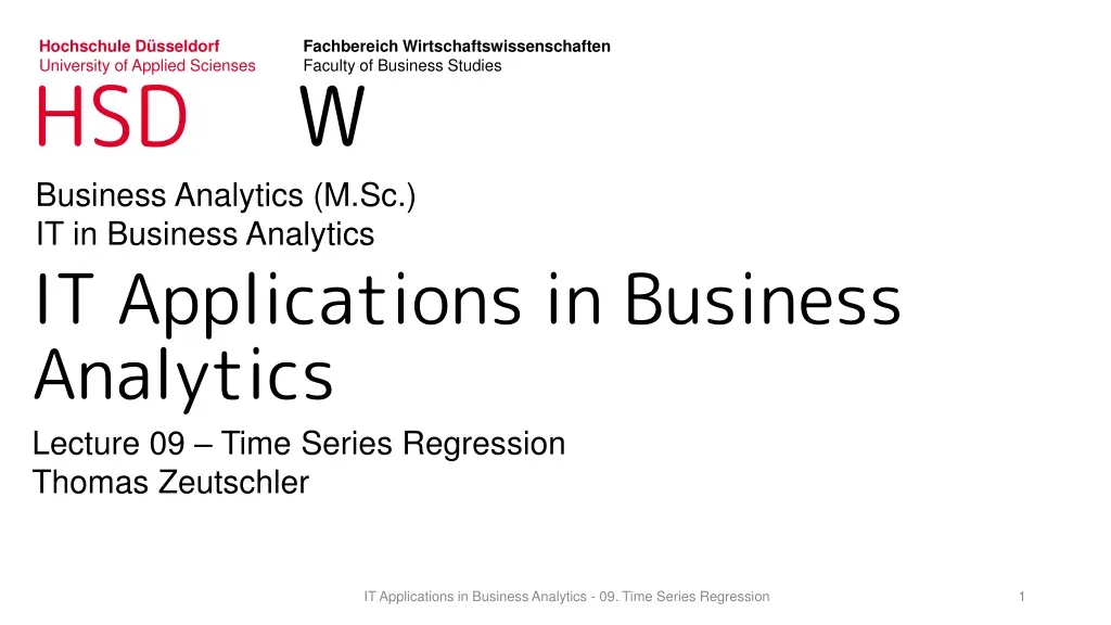 it applications in business analytics