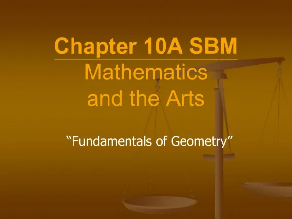 Chapter 10A SBM Mathematics and the Arts