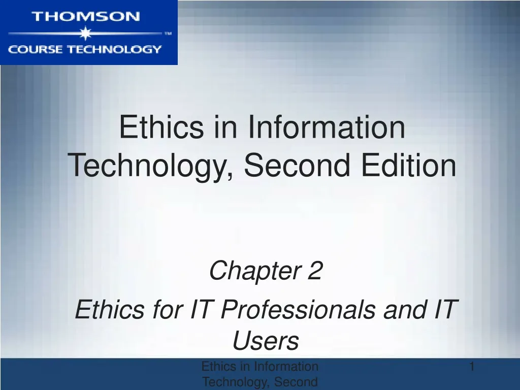 chapter 2 ethics for it professionals and it users