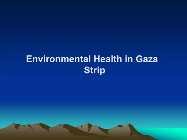 Environmental Health in Gaza Strip