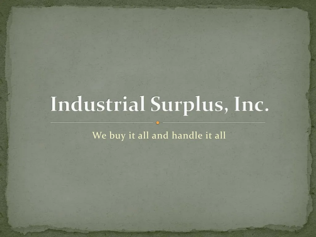industrial surplus inc