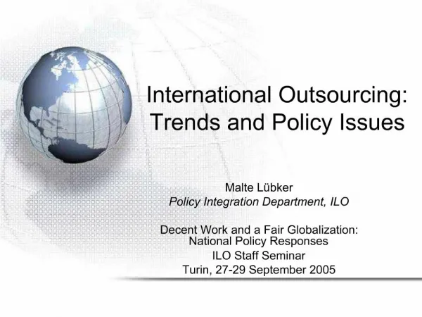 International Outsourcing: Trends and Policy Issues