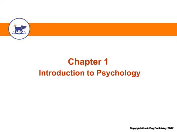 Chapter 1 Introduction to Psychology