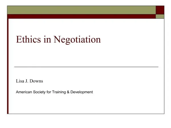 Ethics in Negotiation
