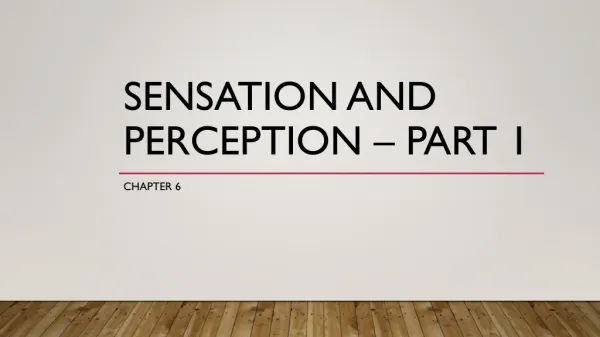 Sensation and perception – Part 1