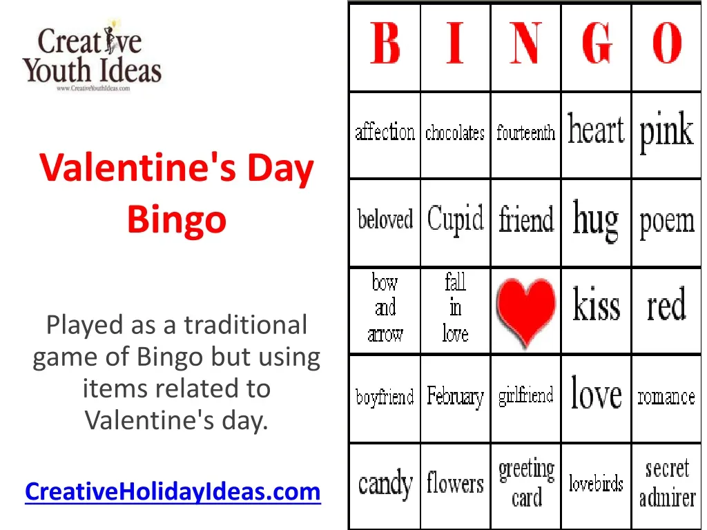 valentine s day bingo
