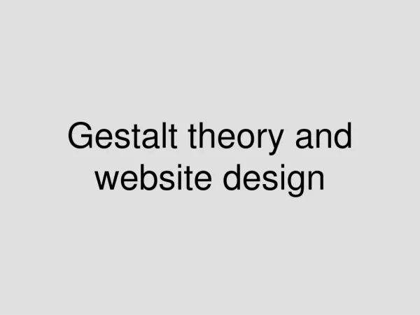 Gestalt theory and website design