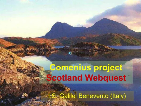 Comenius project Scotland Webquest
