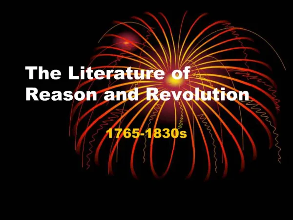 The Literature of Reason and Revolution