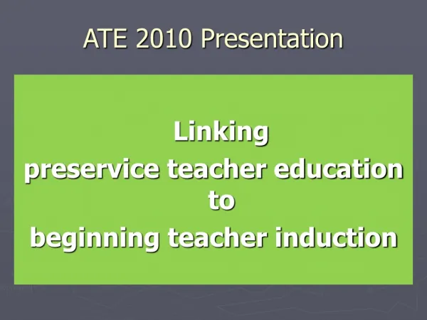 ATE 2010 Presentation