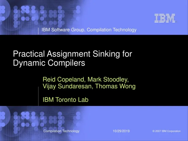 Practical Assignment Sinking for Dynamic Compilers