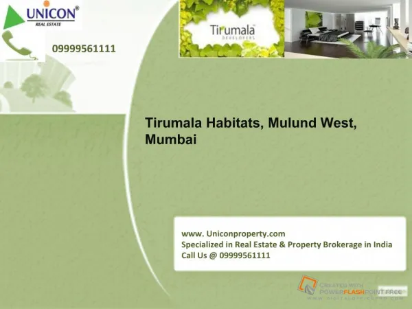 Tirumala Habitats Mumbai | 09999561111 for booking Apartment