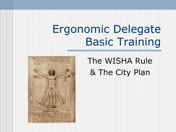 Ergonomic Delegate Basic Training